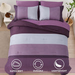 Wongs Bedding reversible grey and purple bedding set