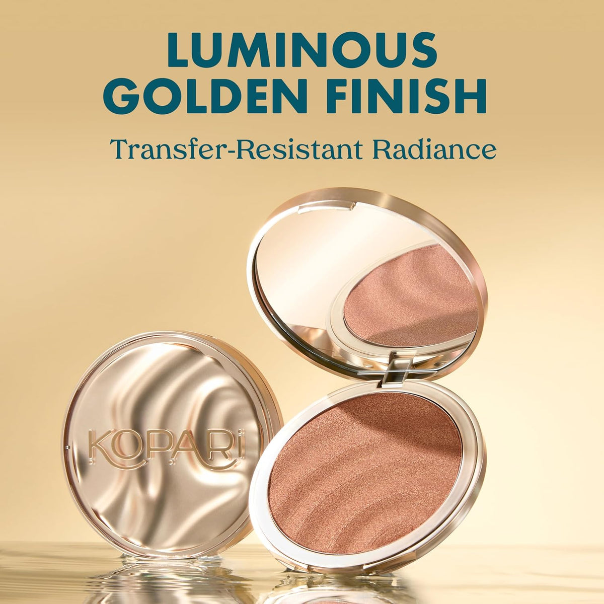 Kopari Sun Veil Illuminating Sunscreen SPF 30 open compact showing powder