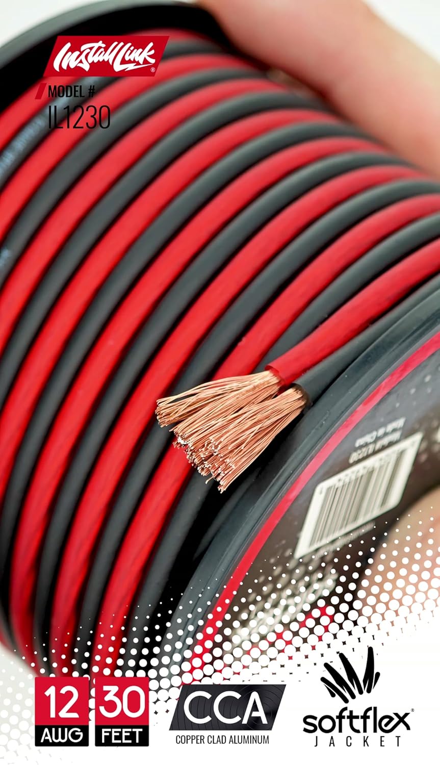 Install Link speaker cable branding and gauge detail