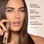 Charlotte Tilbury concealer texture and full coverage application