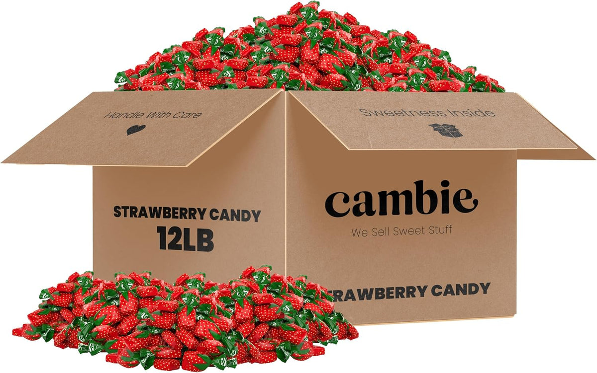 Strawberry Hard Candy Individually Wrapped by Cambie, 2 lbs of Strawberry Candy with a Deliciously Sweet Hard Exterior with a Soft, Fruit-Filled Center - Image 13