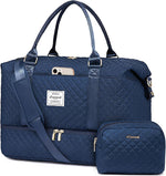 LOVEVOOK carry on travel bag placed on top of rolling luggage