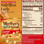 Werthers Original hard caramels displaying the smooth golden candy pieces unwrapped.