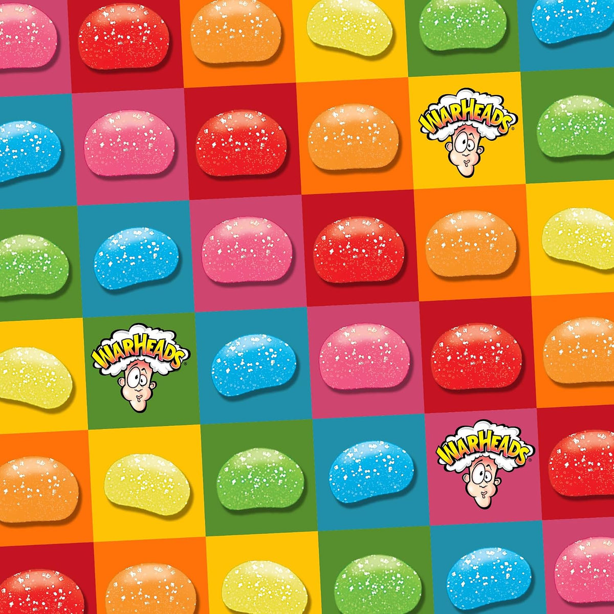 Authentic USA imported Warheads candy bag packaging close up