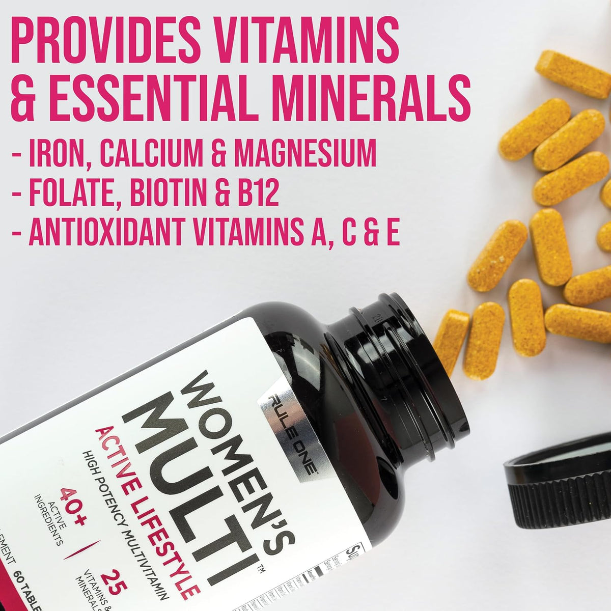 Rule 1 daily multivitamin bottle back label directions
