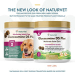 NaturVet dog and cat hip and joint supplement jar showcasing key active ingredients