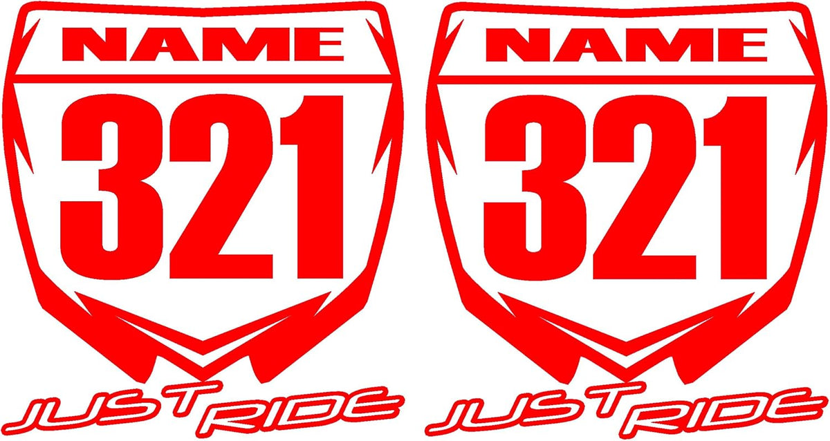 Just Ride Motocross Number Plate Replica Decal Stickers YZ transfer tape demonstration