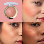 Milani baked cosmetic blush texture close up displaying terracotta swirl pigments