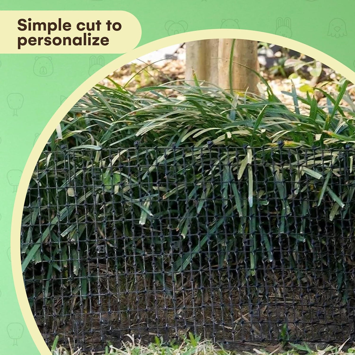 Homarden garden scat mat installed in a flower bed with staples