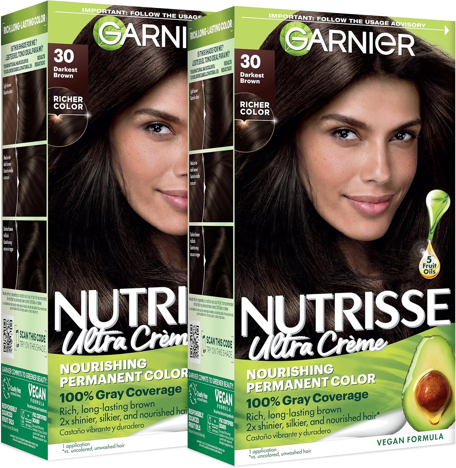 Nutrisse Ultra Crème 30 Darkest Brown front view packaging