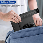 Besign adjustable laptop stand packaged for shipping with authentic USA import labeling.