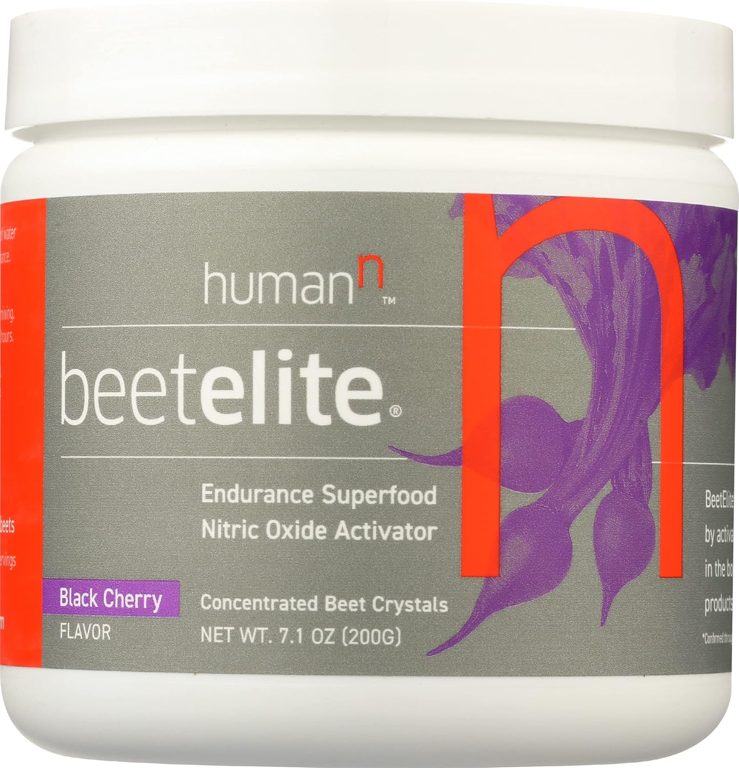 HumanN BeetElite Supplement Black Cherry Flavor, Caffeine Free, Non GMO, Gluten Free, 200 Grams (Pack of 1) - Image 1
