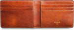 Bosca Italian leather bifold bill compartment view