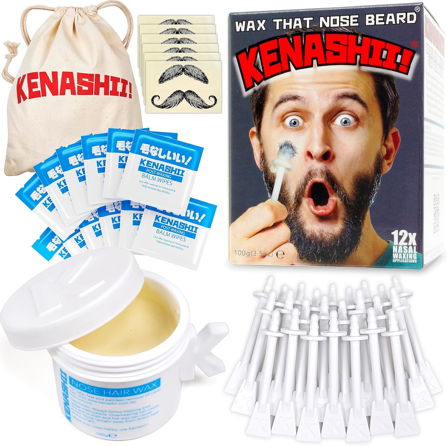 KENASHII Nose Wax Kit premium packaging and front view