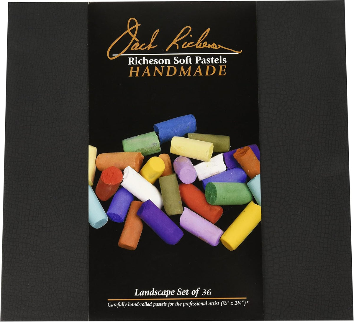 Jack Richeson Signature Landscape Handmade Soft Pastels Set Of 36 front view professional artist supplies