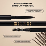 Caramel shade eyebrow pencil color swatch on skin