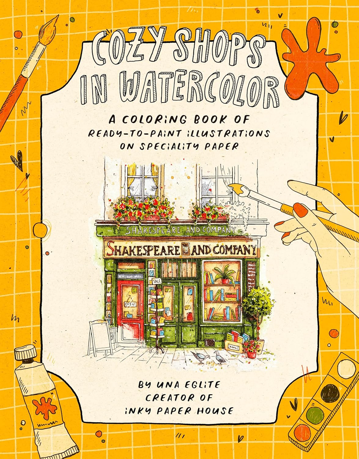 Cozy Shops in Watercolor: A Coloring Book of Ready-to-Paint Illustrations on Specialty Paper - Image 1