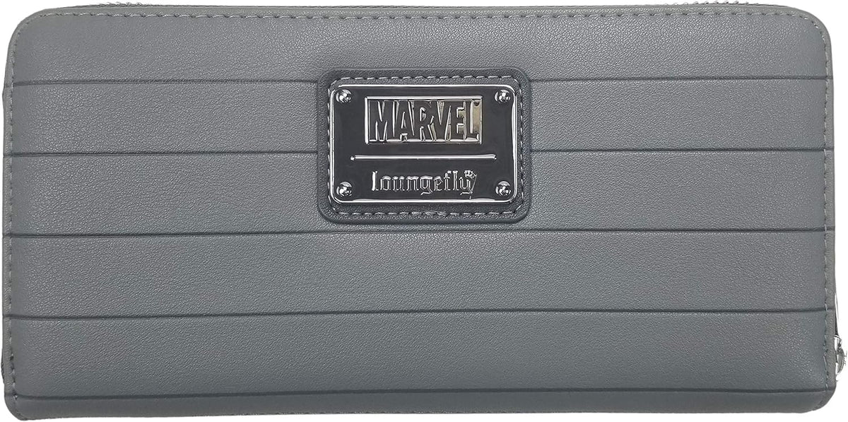 Loungefly Marvel Winter Soldier wallet open interior displaying card slots and printed lining