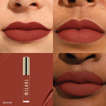 Precision tapered doe foot applicator of Milani Stay Put Liquid Lip close up.