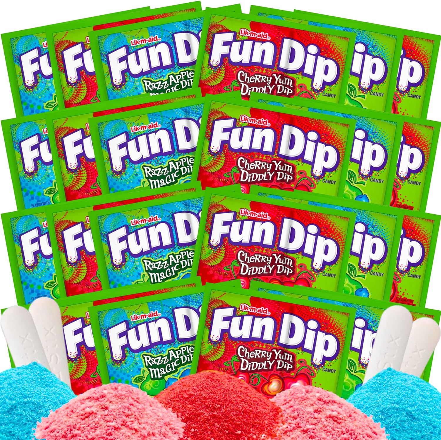 Gaudum Fun Dip bulk candy pack front view with flavor labels