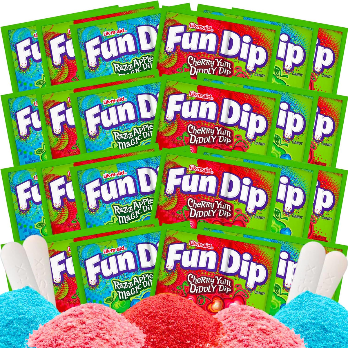 Gaudum Fun Dip bulk candy pack front view with flavor labels