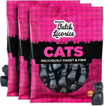 Gustaf's Dutch Licorice Cats front view of three pack packaging.