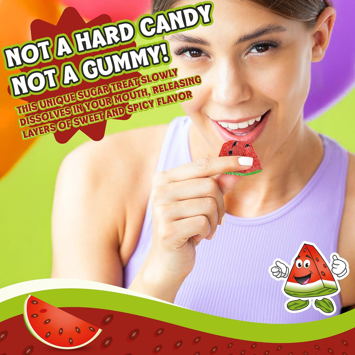 Authentic Mexican Zandiitas spicy watermelon candy pieces