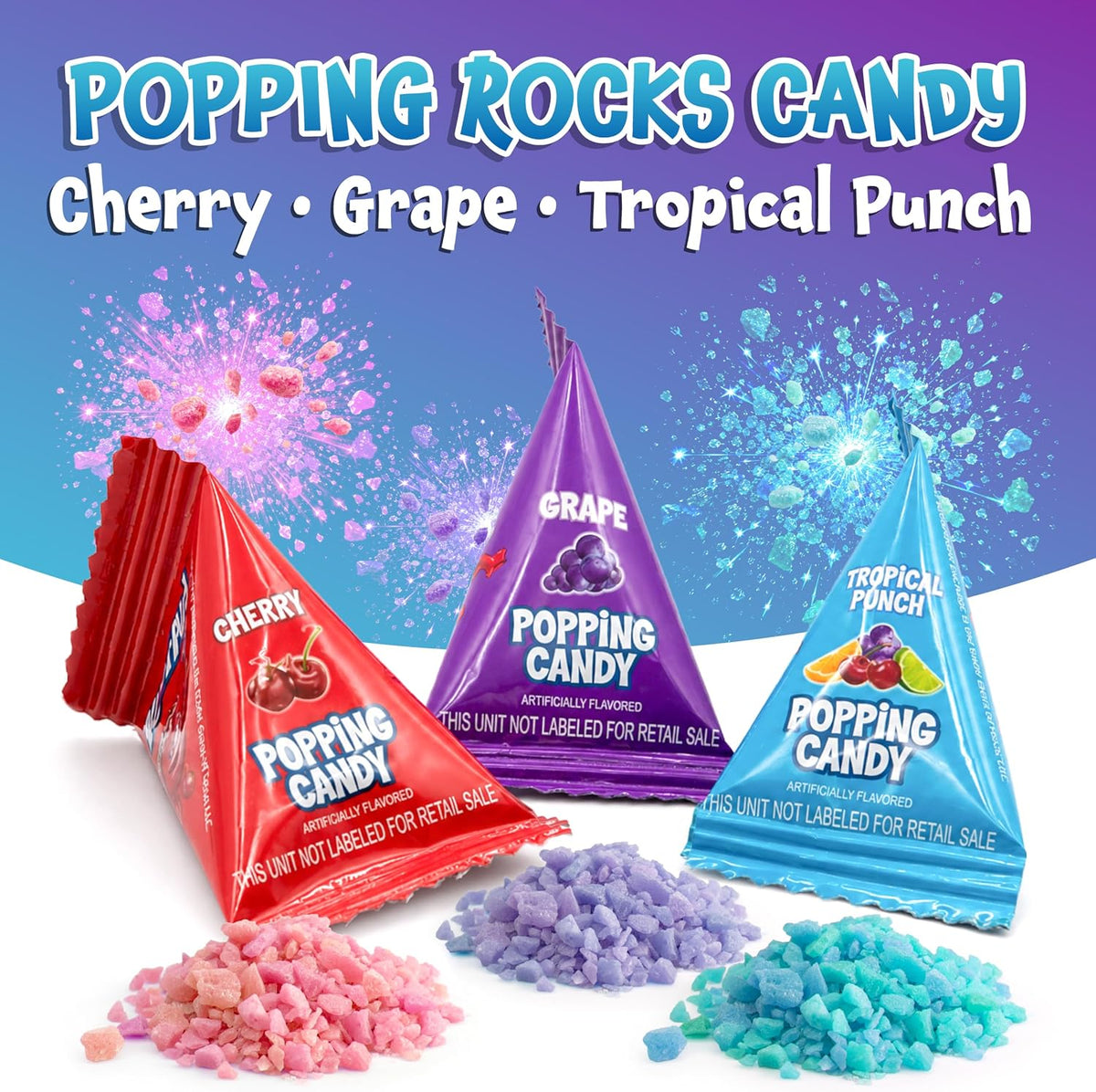 Funtasty brand popping rock candy party pack