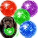 Six pack colorful interactive light up squeaky dog balls for medium dogs