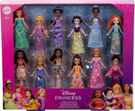 Assorted Disney Princess small dolls arranged for imaginative play