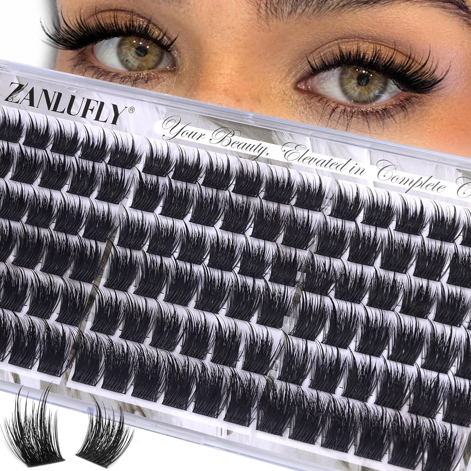 Wispy Lash Clusters Natural Volume Eyelash Clusters 10-16mm Spiky Cluster Eyelash Extensions Faux Mink Lash Extension CC Curly Individual Lashes Soft Thin Band by zanlufly - Image 1
