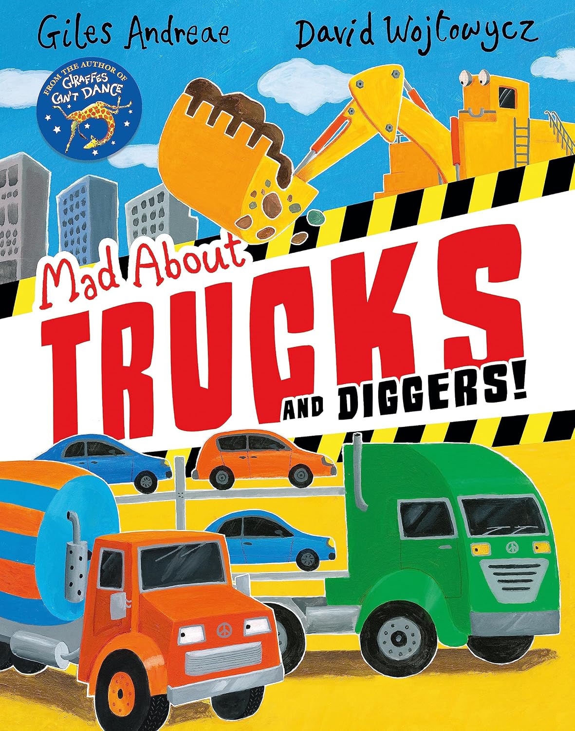 Giles Andreae Mad About Trucks and Diggers front view bestseller book