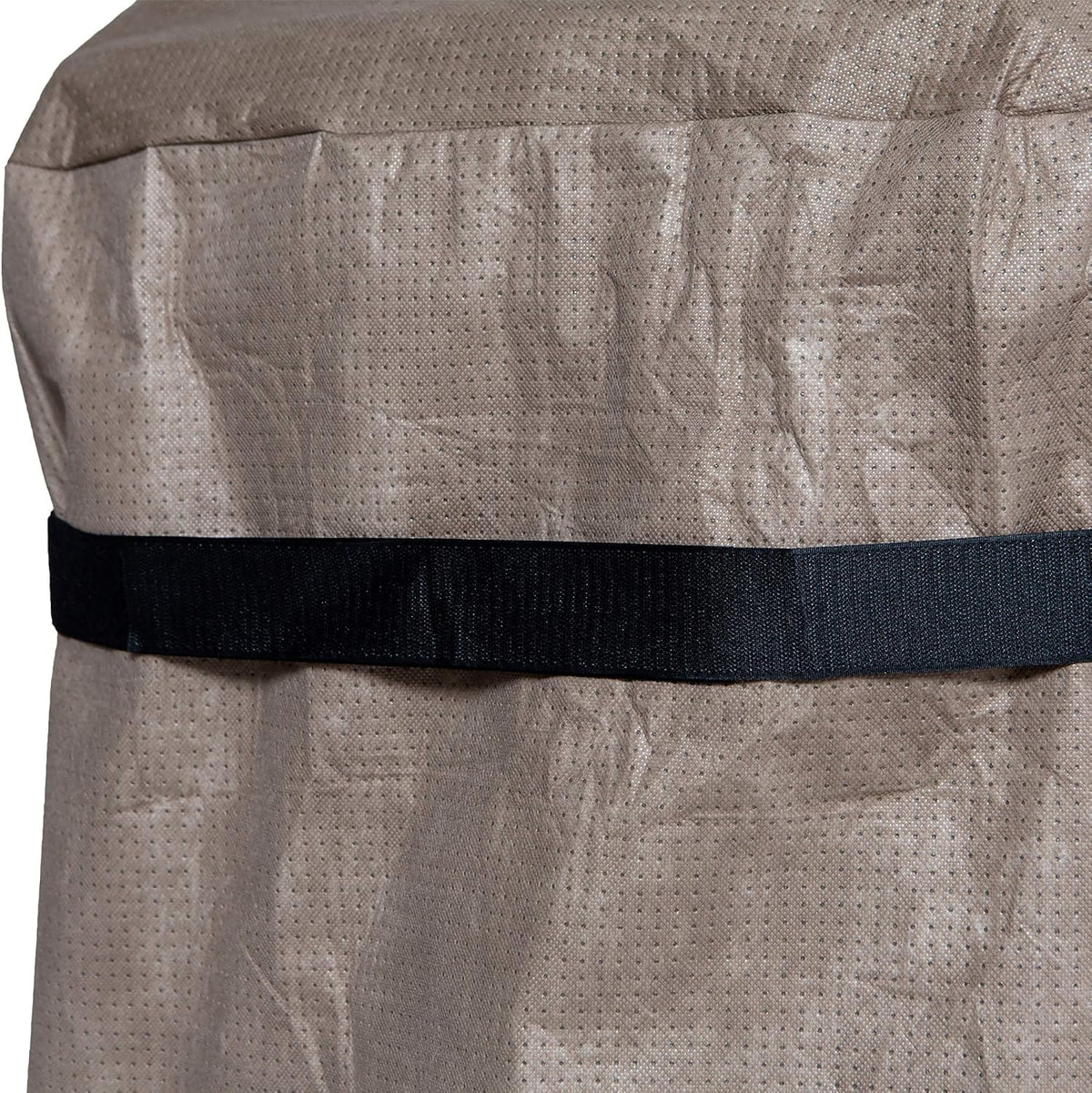 Dropy India authentic imported USA fire pit protective cover folded and displayed outdoors.