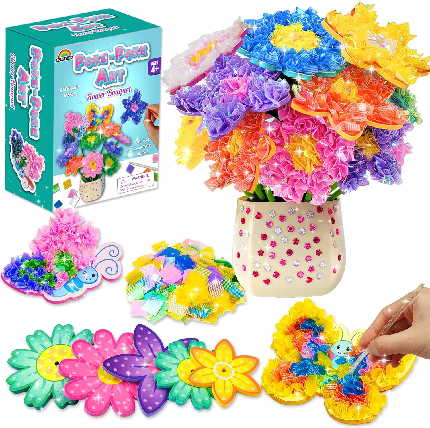 Agentlan poke fun flower bouquet craft kit front view