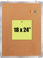 Cork Board 24x24 in, Framed Wall Hanging Bulletin Board with 10 Thumb Tacks | Thumb Tack Board, Pin Board for Wall, Corkboard Message Memo Notice Board with Hooks for Home, Office, Desk and Cubicle - Image 11