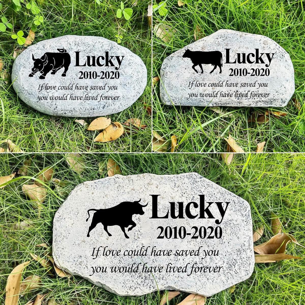 Zatanmulo Personalized Pet Memorial Stone, Garden Memorial Stone Personalized, Cat Headstone, Cat Tombstone, Memorial Plaque Outdoor, Garden Stepping Stone (Cat) - Image 10