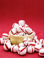 King Leo soft mint puffs displayed beautifully in a clear glass party bowl.