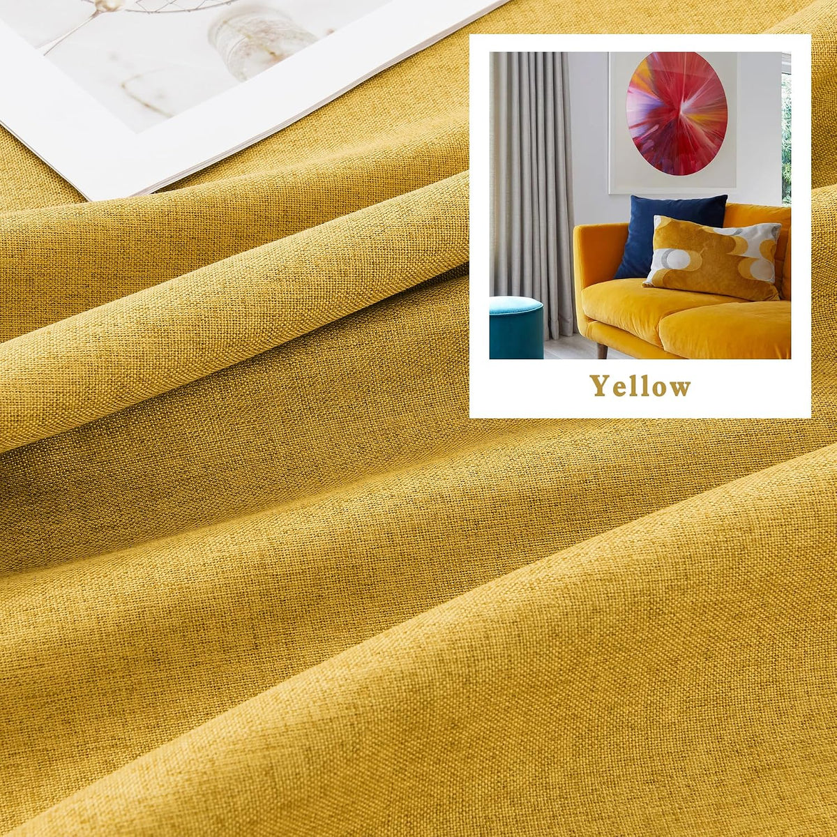 DUALIFE 72 inch blackout drapes fabric texture close up