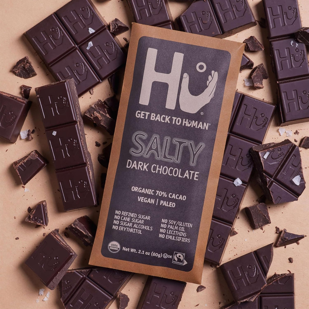 Authentic USA imported Hu dark chocolate bar with sea salt