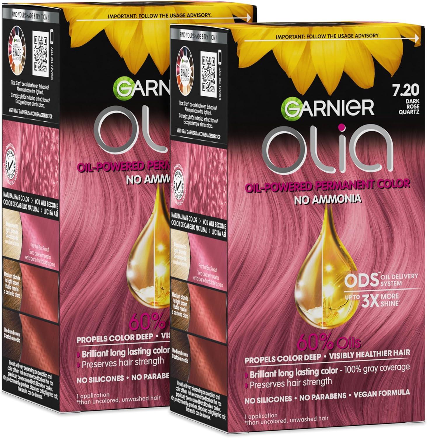 Garnier Olia 7.20 Dark Rose Quartz front of box