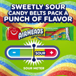 Airheads Xtremes 12-pack display container highlighting the vibrant American imported candy strips.