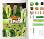 Clberni punch needle kit front view of finished forest design