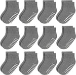 JAKIDAR 12 Pair Baby Toddler Socks Non-Slip Grip Cotton Ankle Socks for Boys Girls Non Skid Soles for Infants Kids - Image 10