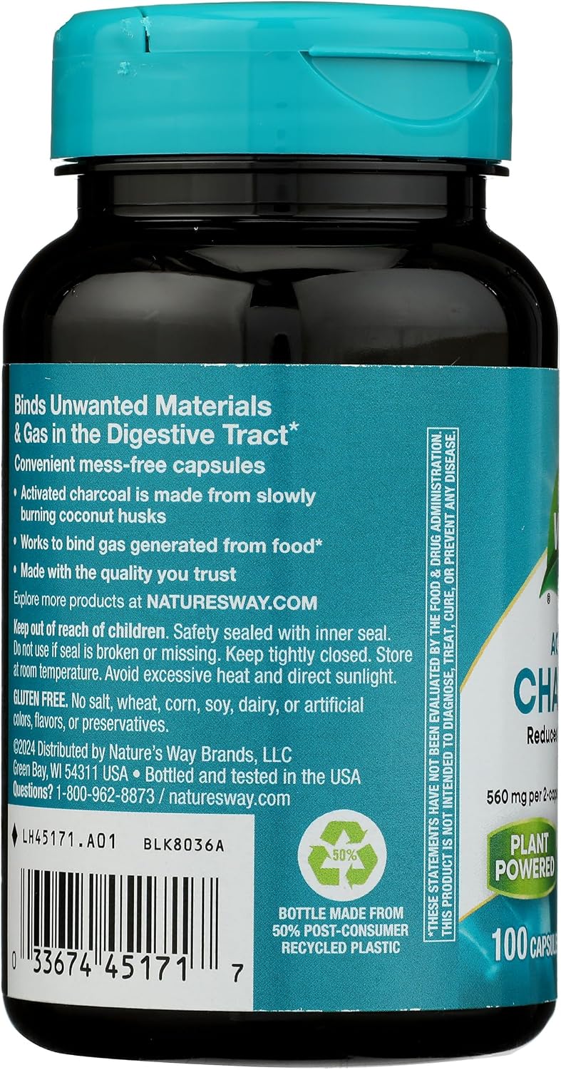 Natures Way gluten free activated charcoal product seal