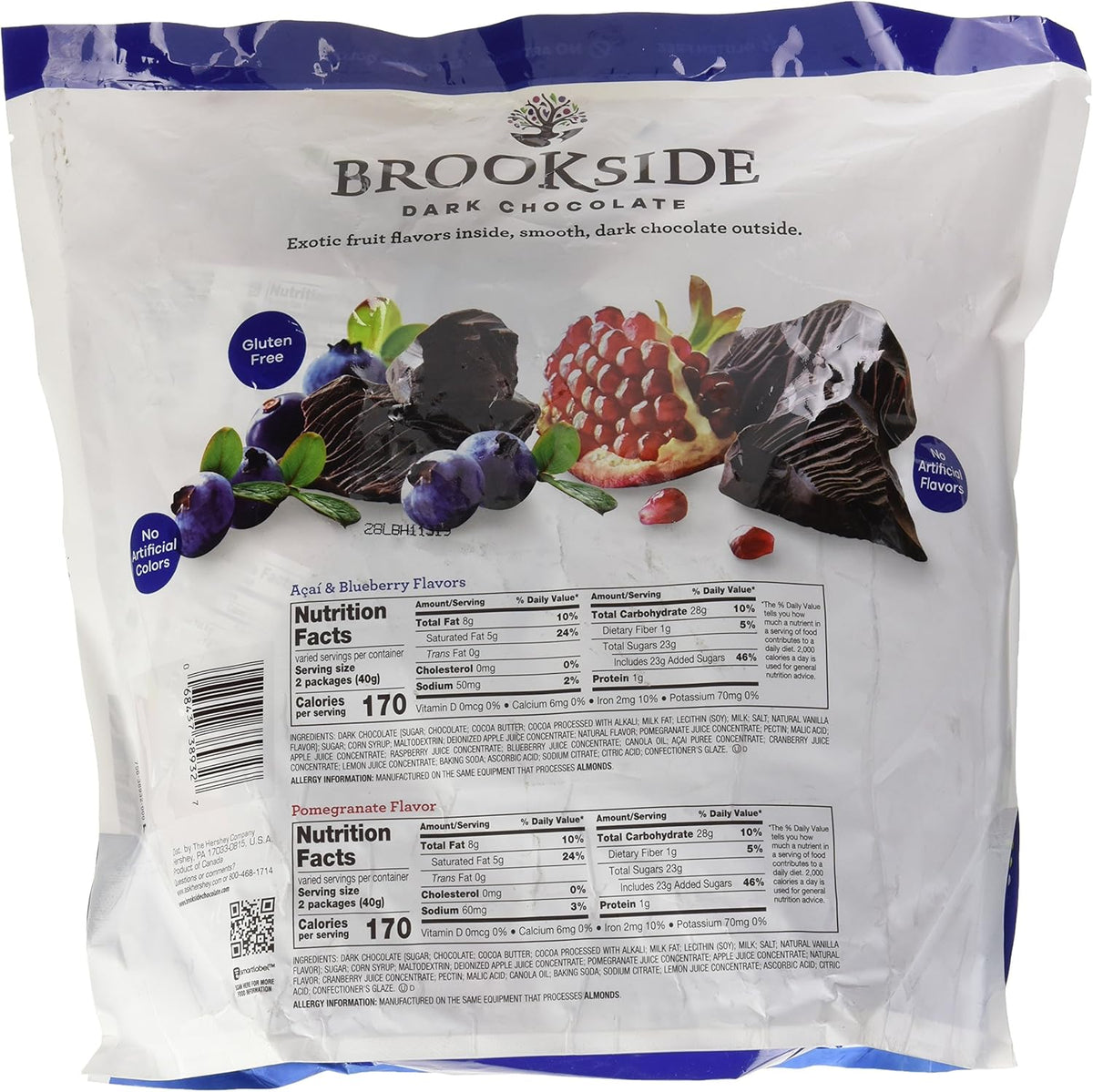 Individual snack size pouches from the Hershey's Brookside variety pack