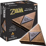 Hanayama Legend of Zelda Triforce brain teaser front view showing the premium gold finish cast metal puzzle.