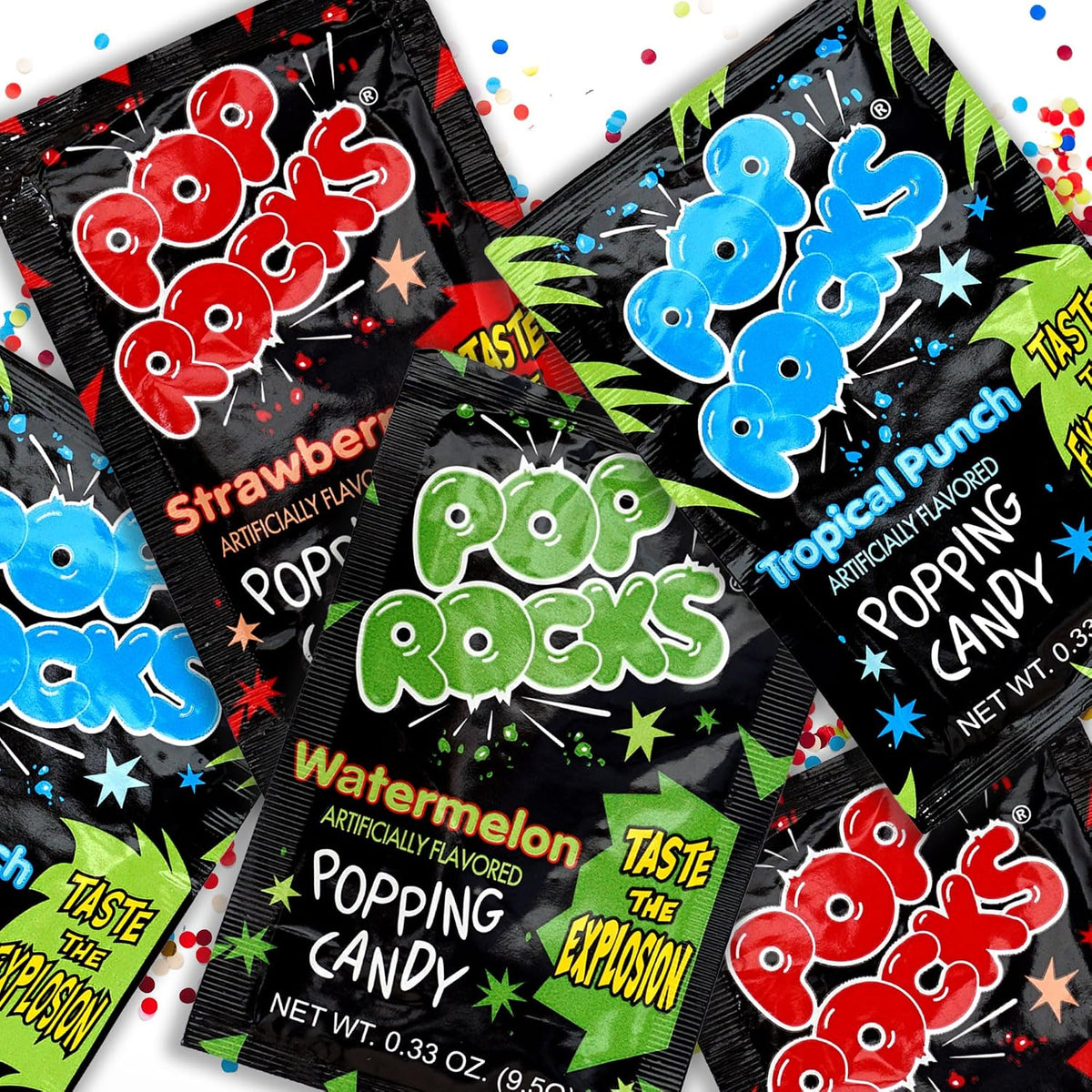 The Hampton Candy Company Watermelon popping candy single pack close up