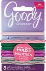 Goody SlideProof hair tie elastics front view sparkly neon packaging
