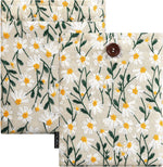 MoKo 6-7 inch embroidered daisy padded e-reader sleeve front view beige