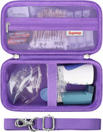 Supmay Travel case for Portable Nebulizer Handheld Mesh Inhaler Spacer Nebulizers Machine for Adults & Kids Travel Household Use, Protective Holder Bag with Mesh Pocket for USB Cable, Battery, Purple - Image 1